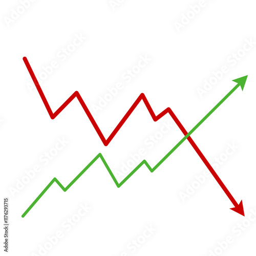 Market volatility icon  lines trend graph chart data analysis
