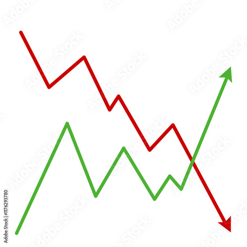 Market volatility icon  lines trend graph chart data analysis