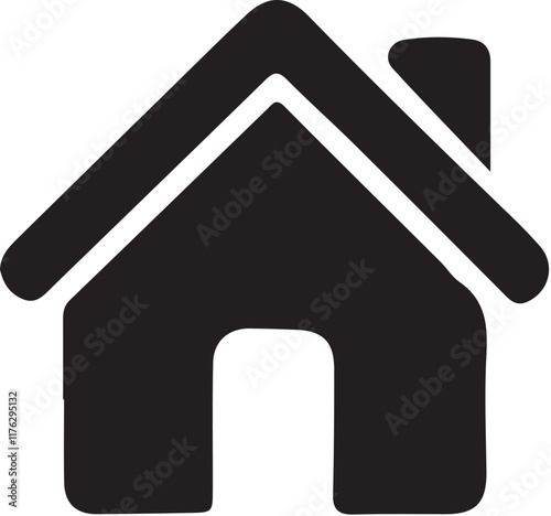 Web Home Flat Icon - Silhouette Vector Illustration for Apps & Websites