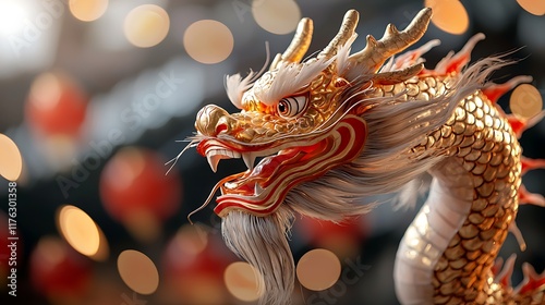 Wallpaper Mural Vibrant and dynamic dragon dancers performing in a colorful festival intricate costumes adorned with glowing golden accents that add to the captivating and mesmerizing atmosphere of the scene Torontodigital.ca