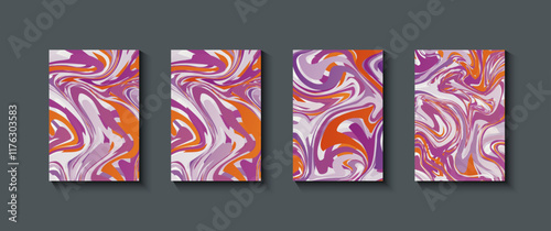 Liquid marble texture abstract pink liquid  textures on a black background. Abstract marble pattern. Fluid art. Design for banner, cards, prints, presentation, invitation,  annual and background.