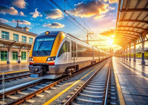Regional Train 13.10 Arriving at Station - Sharp Focus on Details