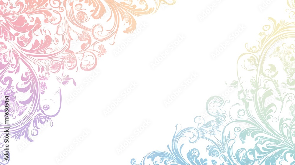 Obraz premium Pastel Floral Design Corner Frame Background