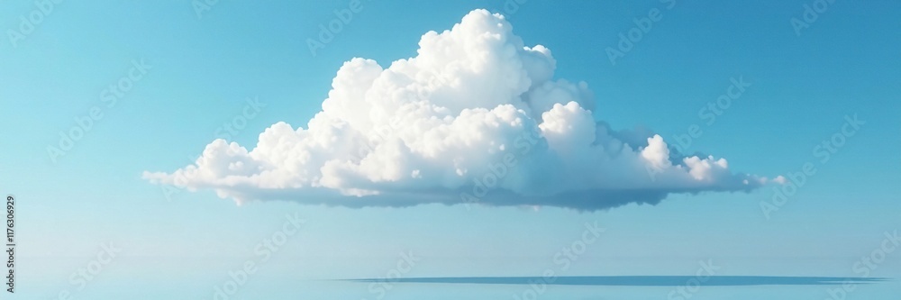 Low hanging cloud with soft white base against clear blue, nature, shadow, landscape Low hanging cloud with soft white base against clear blue, nature, shadow, landscape