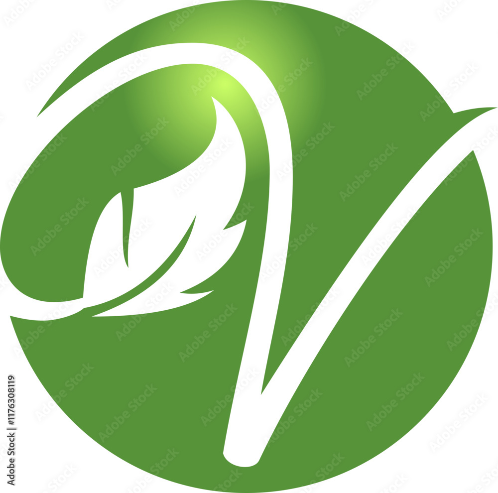 eco friendly sign letter v alphabet iconic element vektor logo eco friendly sign letter v alphabet iconic element vektor logo