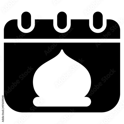 calendar icon with glyph style. Suitable for website design, logo, app, UI and etc. Based on the size of the icon in general, so it can be reduced.