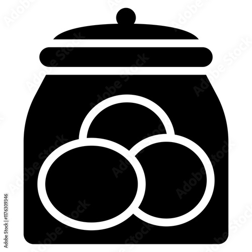 cookie jar icon with glyph style. Suitable for website design, logo, app, UI and etc. Based on the size of the icon in general, so it can be reduced.