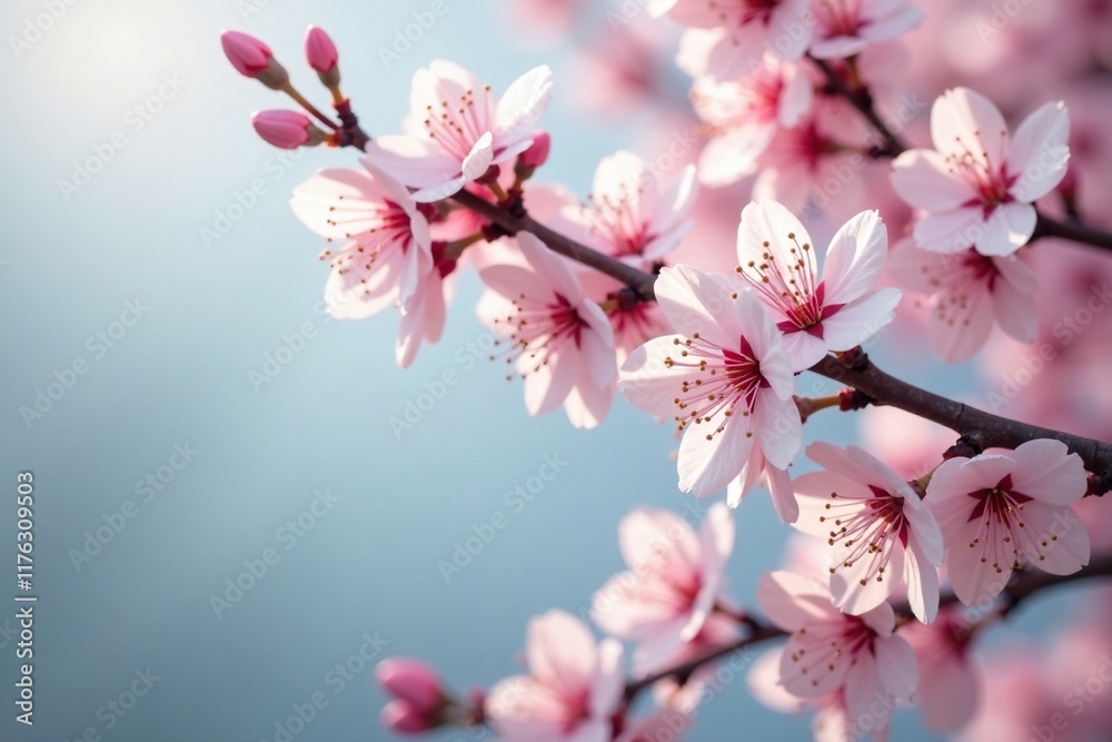 Tree branches with fragrant white and pink cherry blossoms, flowering tree branches, spring trees, branches Tree branches with fragrant white and pink cherry blossoms, flowering tree branches, spring trees, branches