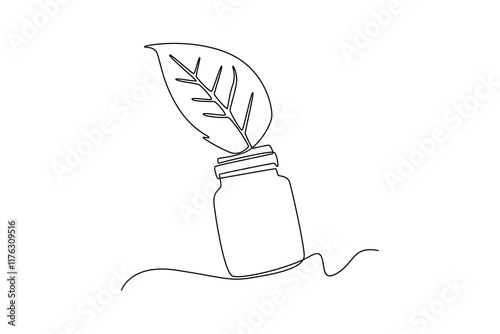Homeophaty concept. Single line draw design vector graphic illustration.