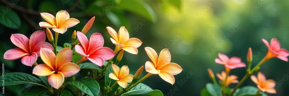 Naklejka premium Grupo de flores silvestres ao redor da ?rvore, natureza, curral