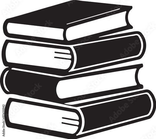 Black Book Icon Silhouette Vector  Minimalist Design for Creative Projects