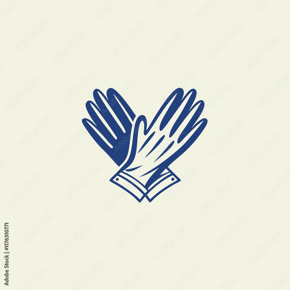 Obraz premium Two Blue Hands Symbol