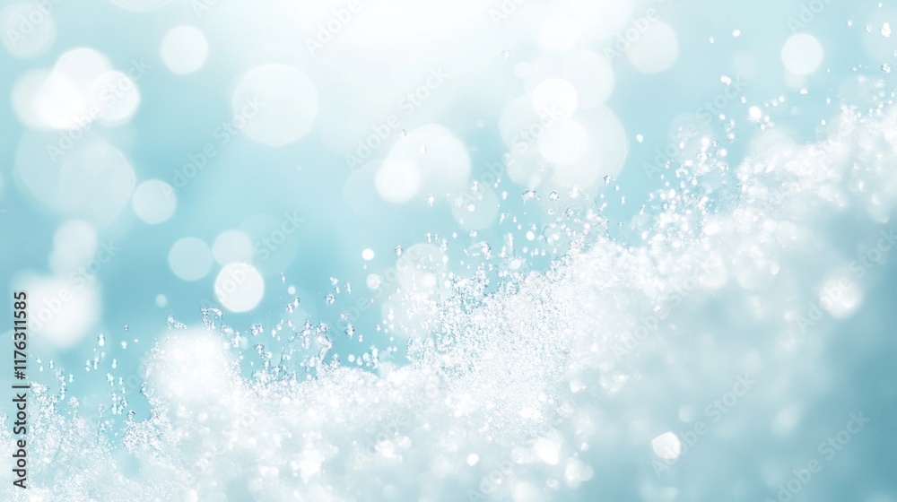 Obraz premium Abstract blue bokeh background with water splash.