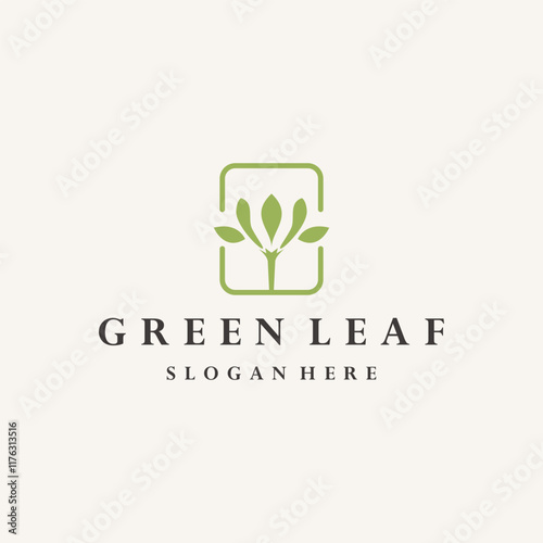 Green leaf ecology nature element vector icon, Leaf Icon . photo