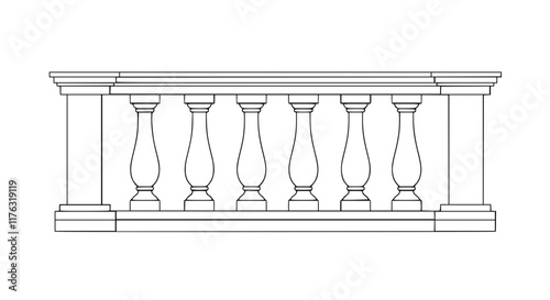 2D Concrete Balustrade Design Drawing