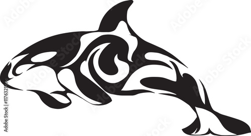 シャチのイラストタトゥーのマーク