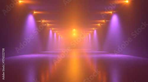 Wallpaper Mural Luminous Pathway Orange Purple Lights Haze Torontodigital.ca