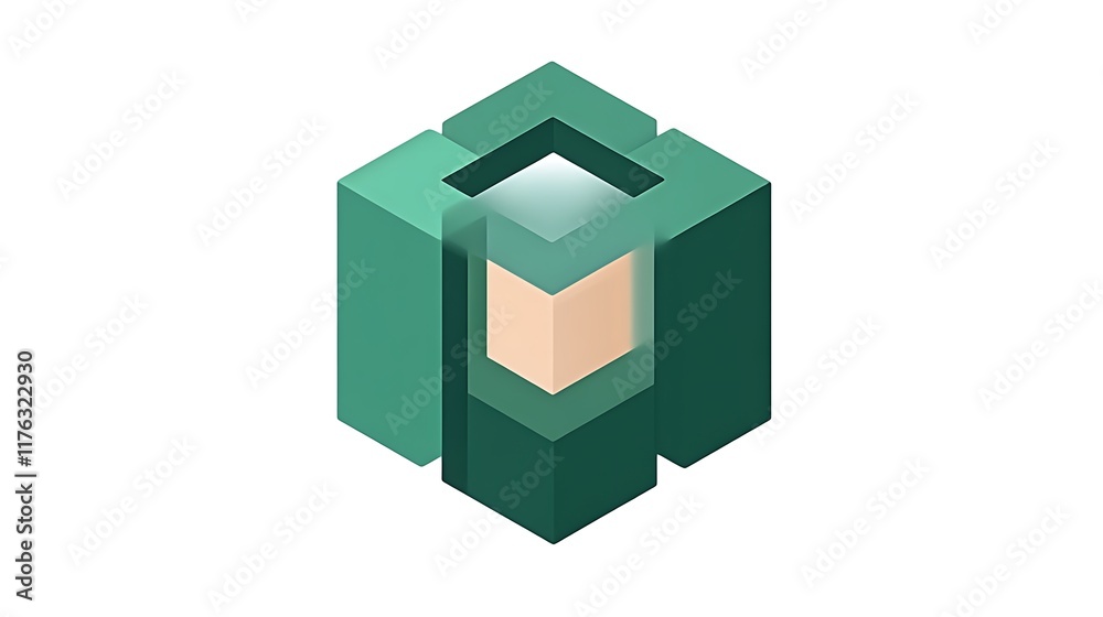 Abstract Green Cube Structure Design Graphic Abstract Green Cube Structure Design Graphic
