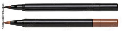 Two eyeliner pens isolated with transparent background