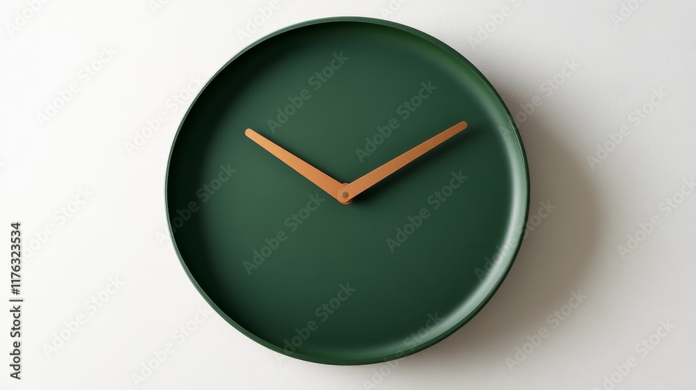 56.A vibrant green clock with sleek, minimalist hands positioned at exactly 10 o’clock, set against a light background, with bold hour markers providing a modern and fresh look. 56.A vibrant green clock with sleek, minimalist hands positioned at exactly 10 o’clock, set against a light background, with bold hour markers providing a modern and fresh look.