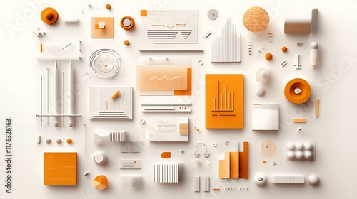 A sleek and functional design of usability concepts, arranged with clean shapes on a bright white background. 