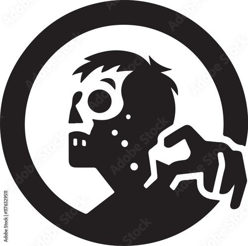 Modern abstract symbol logo icon design zombie halloween emblem mascot horror ghost