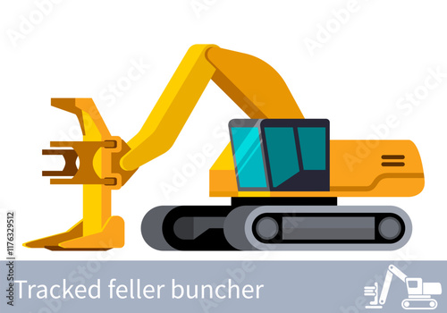 Forestry tracked feller buncher icon