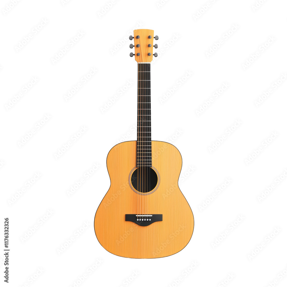 Fototapeta premium Acoustic Guitar Isolated on White Background