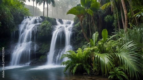 Cyrtostachys Renda Palms in an Urban Setting: Tropical Elegance Among Modern Architecture