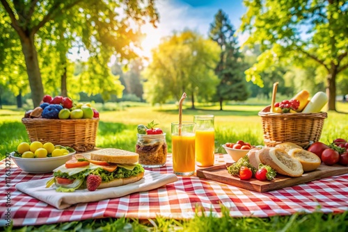 Sunny City Park Picnic: Delicious Summer Food on a Hot Day