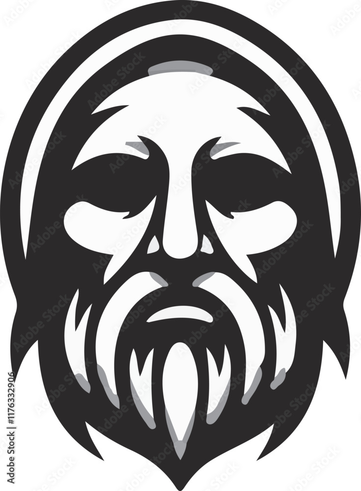 Obraz premium sketch illustration logo icon symbol facial expression old man