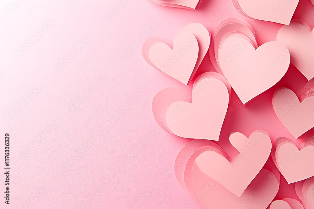 Pink Paper Hearts and Glitter on Soft Background with Copy Space – Romantic Valentine’s Day or Love-Themed Flat Lay for Greeting Cards, Invitations, DIY Crafts, and Social Media Designs Pink Paper Hearts and Glitter on Soft Background with Copy Space – Romantic Valentine’s Day or Love-Themed Flat Lay for Greeting Cards, Invitations, DIY Crafts, and Social Media Designs
