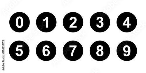 Numbers icon set 0-9
