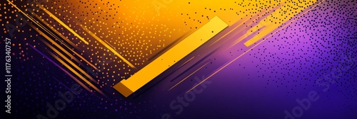 A purple background with yellow lines and dots