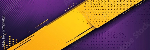 A purple background with yellow lines and dots
