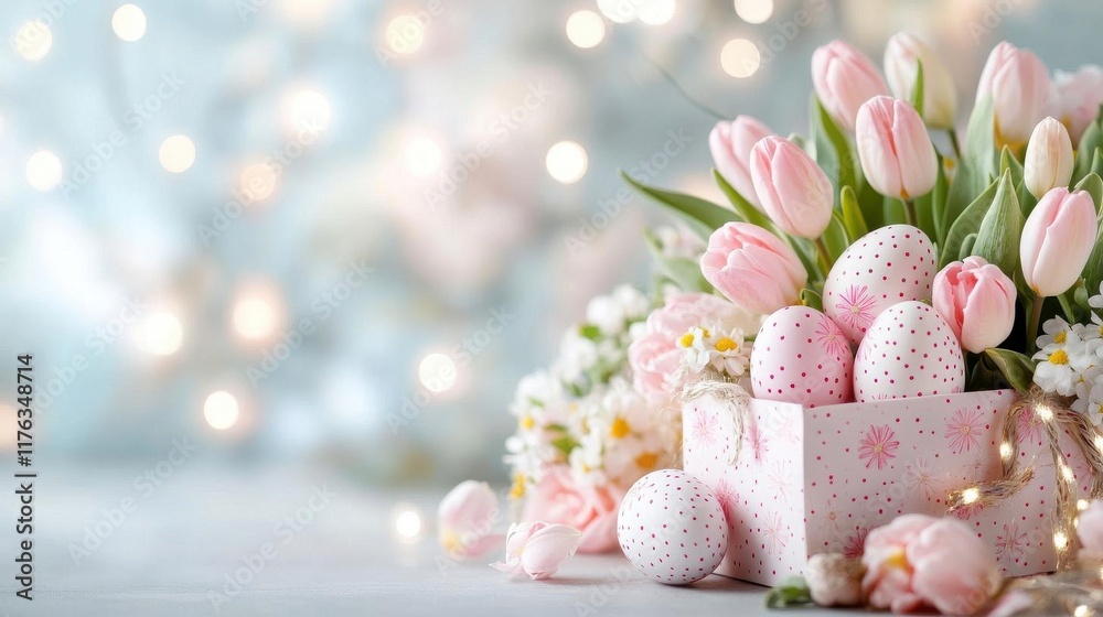 Pink Tulips & Easter Eggs: A Springtime Delight! Pink Tulips & Easter Eggs: A Springtime Delight!