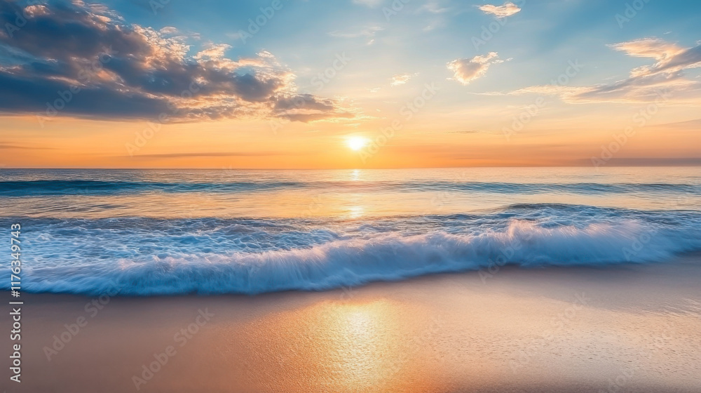 wave and sunset on a background a sea wave and sunset on a background a sea