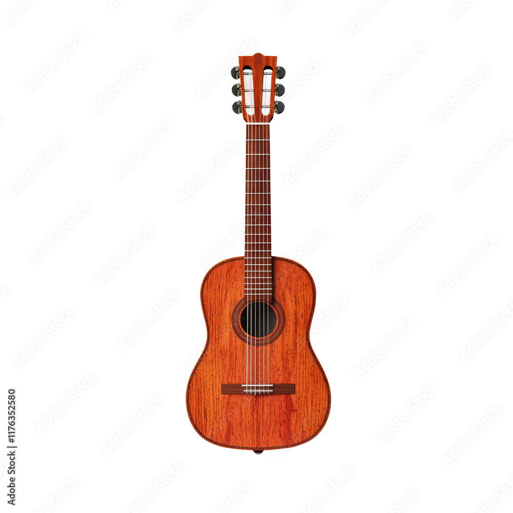 Fototapeta premium Classic Acoustic Guitar on Solid Background