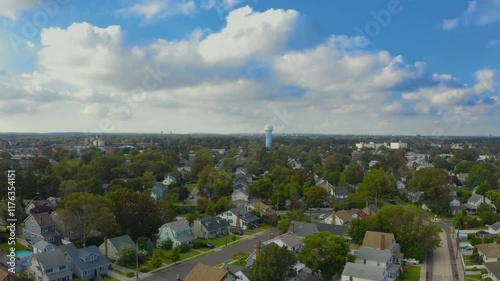 Long Island Suburbs Aerial Houses Shot