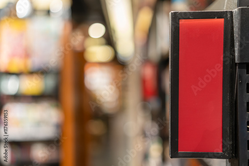 Wallpaper Mural Vivid Red Signage Against a Blurred Background in Urban Setting Torontodigital.ca