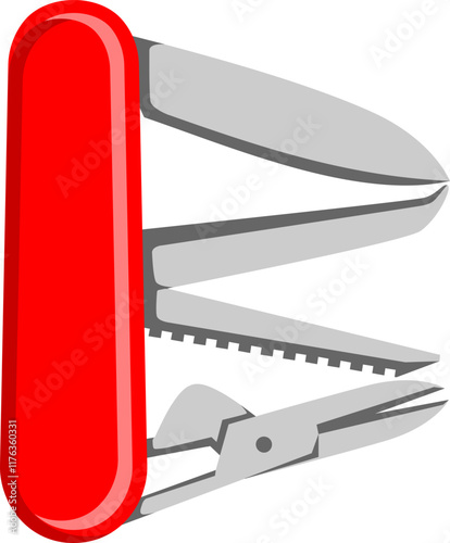 Multitool Knife Letter Alphabet Vector Element B