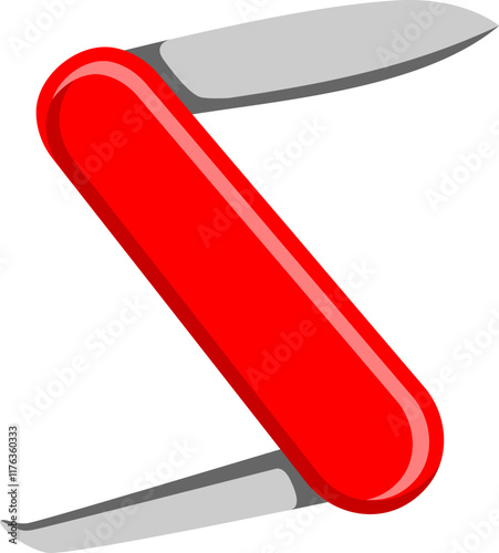 Multitool Knife Letter Alphabet Vector Element S