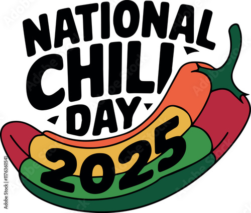 national chili day, t shirt design, card vector