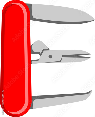 Multitool Knife Letter Alphabet Vector Element E