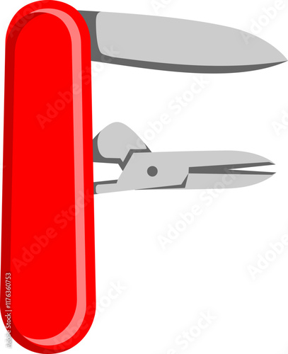 Multitool Knife Letter Alphabet Vector Element F