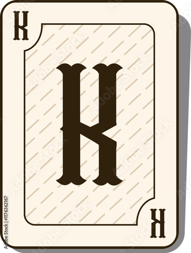 Playing Card Letter Alphabet Vector Element K