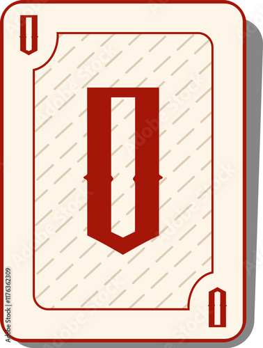 Playing Card Letter Alphabet Vector Element O