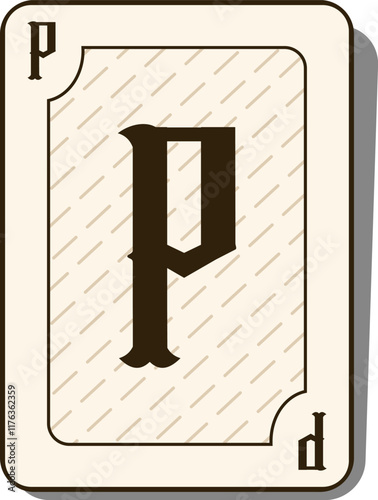 Playing Card Letter Alphabet Vector Element P