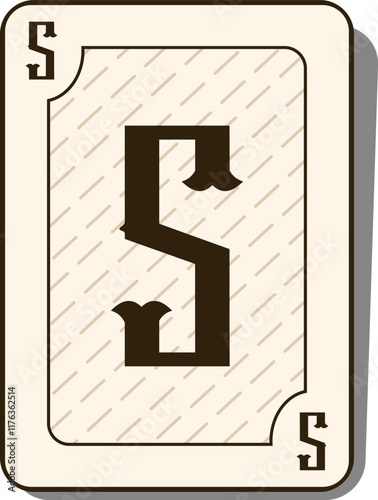 Playing Card Letter Alphabet Vector Element S
