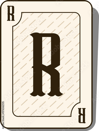 Playing Card Letter Alphabet Vector Element R